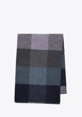 Męski szal w kratę granatowo - szary Wittchen