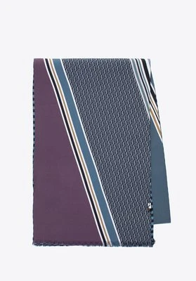 Męski szal z jedwabiu turkusowo-czarny Wittchen