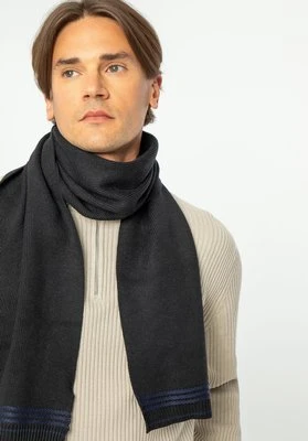 Męski szalik z poziomymi paskami czarny Wittchen