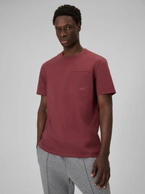 Męski t-shirt basic 4F 4FRSS26TTSHM3637 - burgundowy
