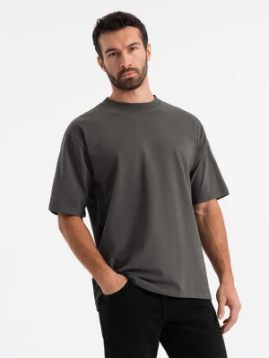 Zdjęcie produktu Męski t-shirt bawełniany LOOSE FIT z okrągłym dekoltem – szarozielony V3 Ombre Clothing