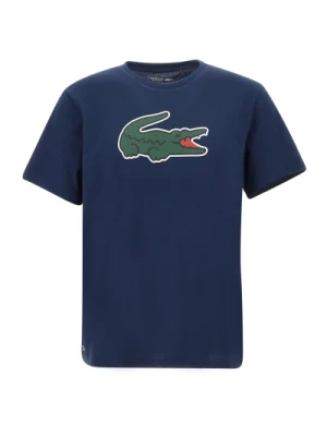 Męski T-shirt Bawełniany Niebieski Logo Lacoste
