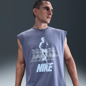 Męski T-shirt bez rękawów do biegania Nike - Niebieski