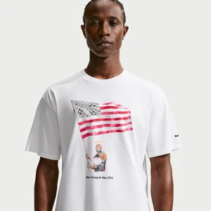 Męski T-shirt do koszykówki Nike LeBron „Old Glory” - Biel