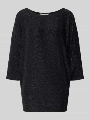męski t-shirt o kroju regular fit w efekt błyszczący model 'Party' Apricot Czarny