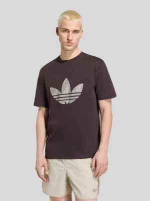 męski t-shirt o kroju regular fit z czystej bawełny adidas Originals Ciemnobrązowy