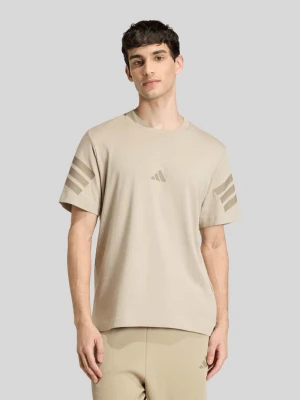 męski t-shirt o kroju regular fit z czystej bawełny Adidas Beżowy