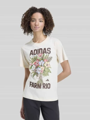 męski t-shirt o kroju regular fit z czystej bawełny Adidas Złamany biały