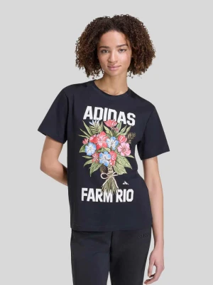 męski t-shirt o kroju regular fit z czystej bawełny Adidas Czarny