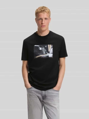 męski t-shirt o kroju regular fit z czystej bawełny Boss Czarny