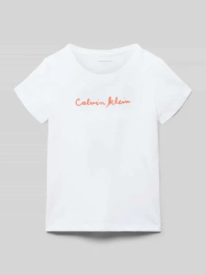męski t-shirt o kroju regular fit z czystej bawełny Calvin Klein Jeans Biały
