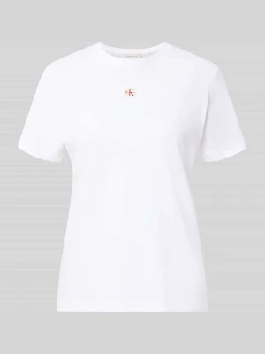 męski t-shirt o kroju regular fit z czystej bawełny Calvin Klein Jeans Biały