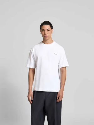 męski t-shirt o kroju regular fit z czystej bawełny Closed Biały
