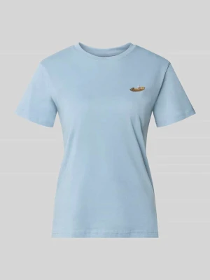 t-shirt z haftem i okrągłym dekoltem Jake*s Błękitny
