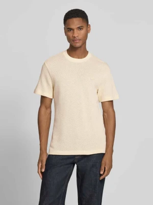 męski t-shirt o kroju regular fit z czystej bawełny Lacoste Beżowy melanż