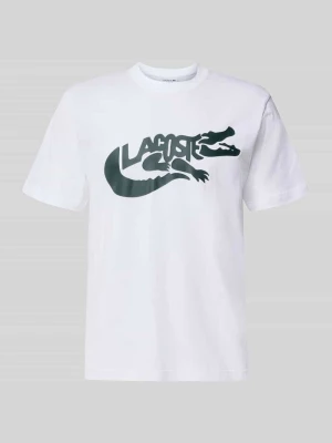 męski t-shirt o kroju regular fit z czystej bawełny Lacoste Biały