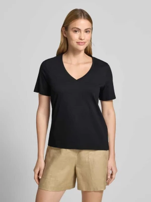 t-shirt o kroju regular fit z czystej bawełny Marc O'Polo Czarny