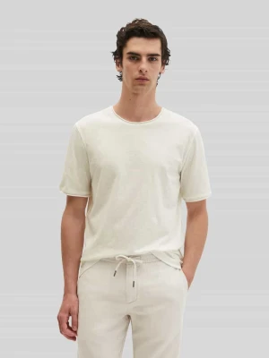 męski t-shirt o kroju regular fit z czystej bawełny Marc O'Polo Złamany biały