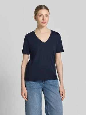 t-shirt o kroju regular fit z czystej bawełny Marc O'Polo Granatowy