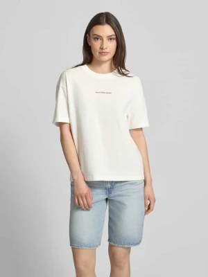 męski t-shirt o kroju regular fit z czystej bawełny Marc O'Polo Złamany biały