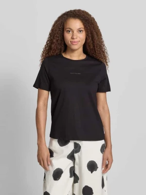 T-shirt z detalem z logo Marc O'Polo Czarny