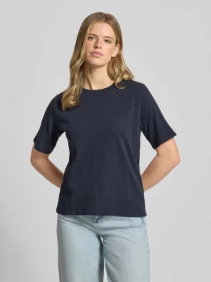 męski t-shirt o kroju regular fit z czystej bawełny Marc O'Polo Granatowy