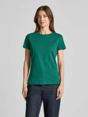 męski t-shirt o kroju regular fit z czystej bawełny model 'ESOGO' Boss Ciemnozielony