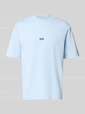 męski t-shirt o kroju regular fit z czystej bawełny model 'NIEROS' Hugo Blue