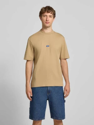 męski t-shirt o kroju regular fit z czystej bawełny model 'NIEROS' HUGO Blue