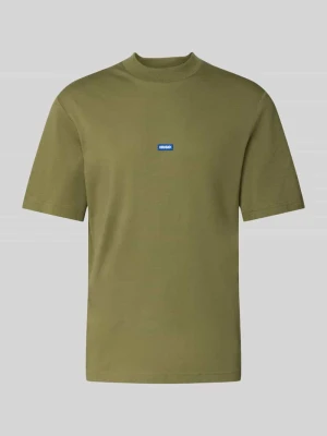 męski t-shirt o kroju regular fit z czystej bawełny model 'NIEROS' Hugo Oliwkowy