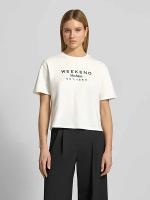 męski t-shirt o kroju regular fit z czystej bawełny model 'SABATO' Weekend Max Mara
