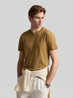 męski t-shirt o kroju regular fit z czystej bawełny Polo Ralph Lauren Średniobrązowy