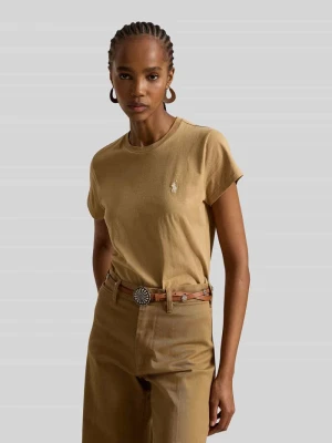 męski t-shirt o kroju regular fit z czystej bawełny Polo Ralph Lauren Camel