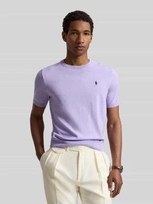 męski t-shirt o kroju regular fit z czystej bawełny Polo Ralph Lauren Fioletowy
