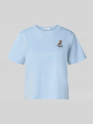 męski t-shirt o kroju regular fit z czystej bawełny s.Oliver Jasnoniebieski
