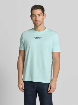 męski t-shirt o kroju regular fit z czystej bawełny s.Oliver Turkusowy