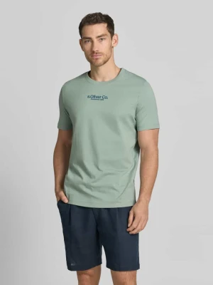 męski t-shirt o kroju regular fit z czystej bawełny s.Oliver Limonkowy