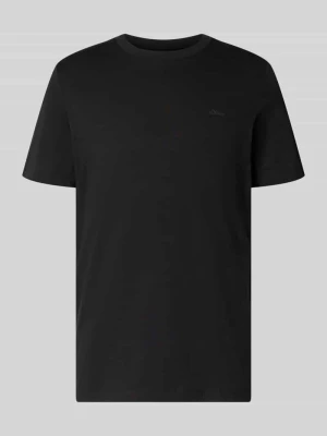 męski t-shirt o kroju regular fit z czystej bawełny s.Oliver Czarny
