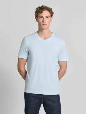 męski t-shirt o kroju regular fit z czystej bawełny s.Oliver Jasnoniebieski