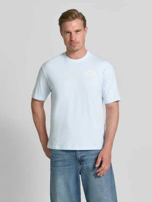 męski t-shirt o kroju regular fit z czystej bawełny s.Oliver Jasnoniebieski