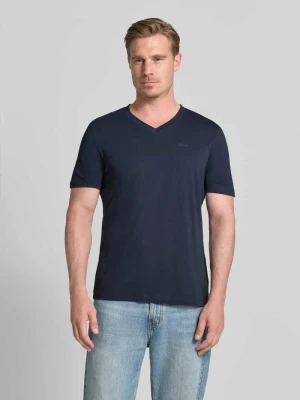 męski t-shirt o kroju regular fit z czystej bawełny s.Oliver Granatowy
