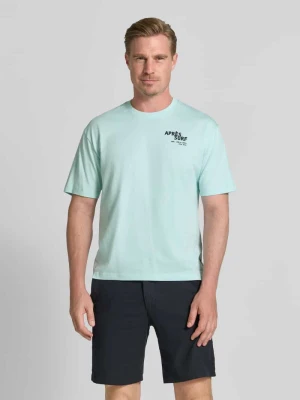 męski t-shirt o kroju regular fit z czystej bawełny s.Oliver Turkusowy