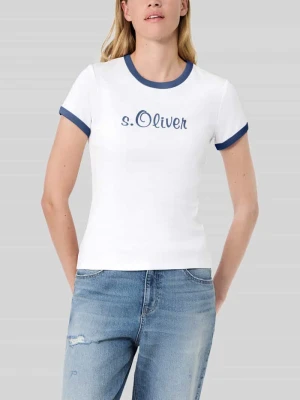 Męski t-shirt o kroju regular fit z czystej bawełny - s.Oliver x Heidi Klum Niebieski