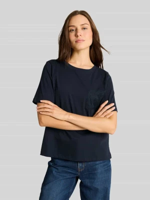 męski t-shirt o kroju regular fit z czystej bawełny Tom Tailor Ciemnoniebieski