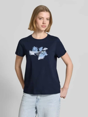 męski t-shirt o kroju regular fit z czystej bawełny Tom Tailor Granatowy