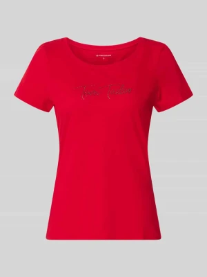 męski t-shirt o kroju regular fit z czystej bawełny Tom Tailor Czerwony