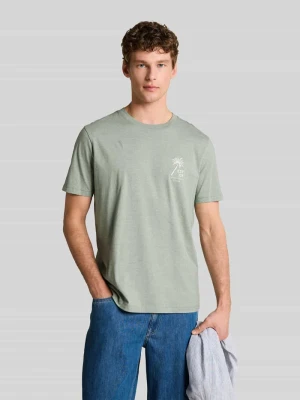 męski t-shirt o kroju regular fit z czystej bawełny Tom Tailor Miętowy