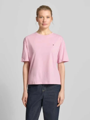 męski t-shirt o kroju regular fit z czystej bawełny Tommy Hilfiger Różowy