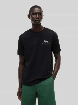 męski t-shirt o kroju regular fit z czystej bawełny Tommy Hilfiger Czarny
