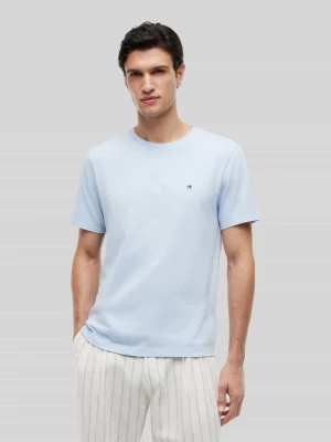 męski t-shirt o kroju regular fit z czystej bawełny Tommy Hilfiger Jasnoniebieski
